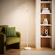 image 2 of ValueLights Daylight Dimmable Gloss White Floor Lamp and Integrated LED 12W White Mix 6000K Bulb | White