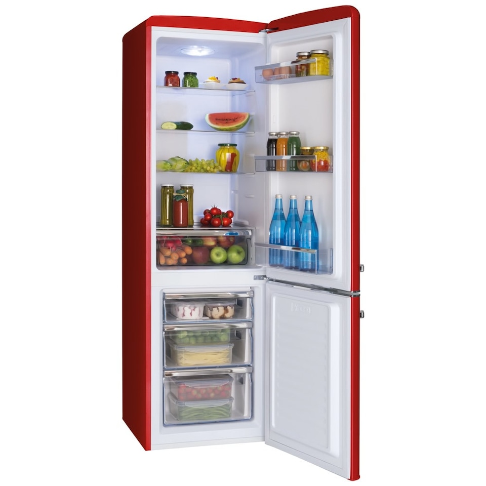 image 1 of Amica FKR29653R 244litre Fridge Freezer Class F Red