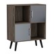 image 1 of Anthracite Oak 4-Cube Storage Unit with 2 Metal Handle Doors and Legs | Grey | Grey & Black | 1