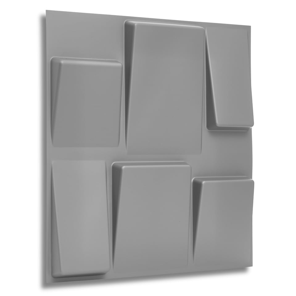 image 1 of NOVECRAFTO 3D Geometric Wall Panels – Matt White Squares Design – 6 PVC Sheets – 1.5m² (16.15sqft) – Interior Cladding Wall Tile Effect | White