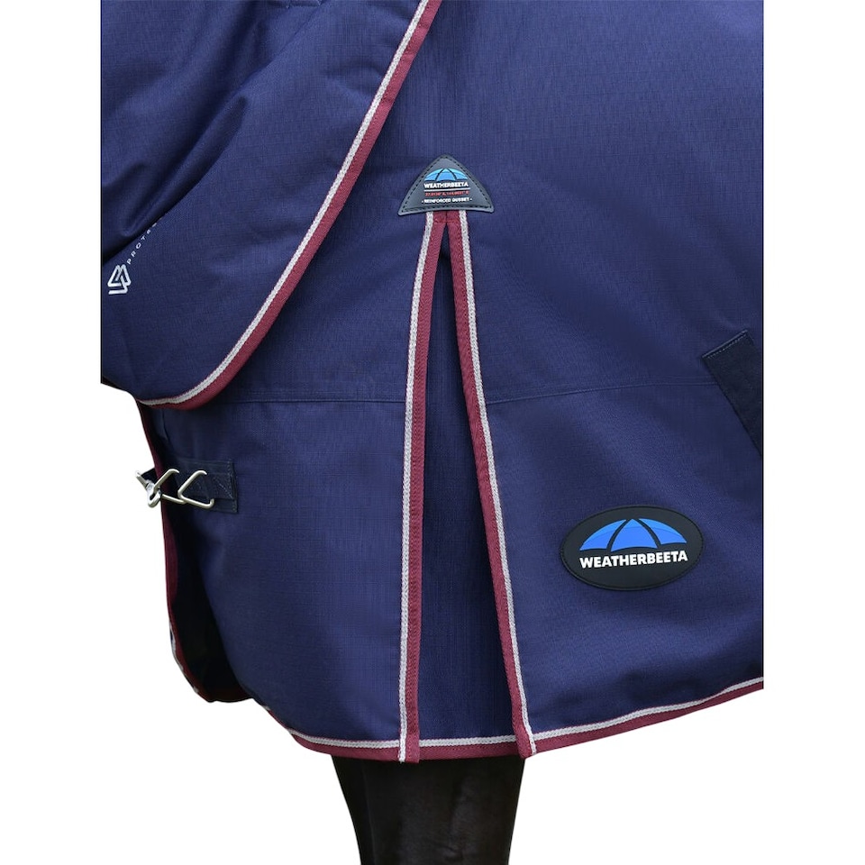 image 1 of Weatherbeeta Comfitec Essential Detachable Neck 220g Horse Turnout Rug | Red | Navy/Burgundy | 6Ft | 1