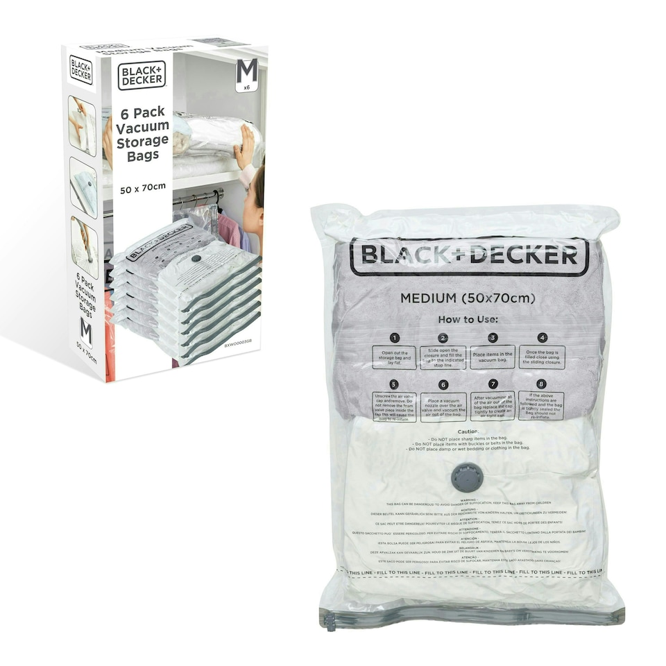 image 1 of BLACK+DECKER Vacuum Bag 6pk Medium