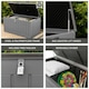 image 4 of Olsen & Smith 830L Extra Large Garden Storage Box - Weather Resistant Heavy Duty Wood Effect with Padlock Massive Capacity Storage Chest for Tools Toys & More Grey | Grey