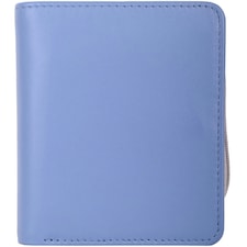 Slim Line Genuine Soft Leather RFID Protected Money Credit Card Purse Blue | Slate Blue/Ivory