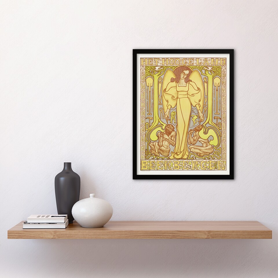 image 1 of Hoogeland Beekbergen Institution Vintage Framed Wall Art Print Toorop 12x16"