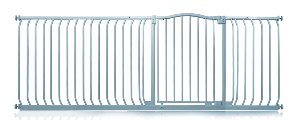 image 1 of Safetots Curved Top Safety Gate, 207cm - 216cm, Matt Grey, Pressure Fit Stair Gate, Baby Gate for Doors Hallways and Spaces, Safety Barrier, Easy Installation