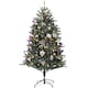 image 1 of HOMCOM 6ft Artificial Prelit Christmas Tree w/ LED Lights, Purple Ornaments