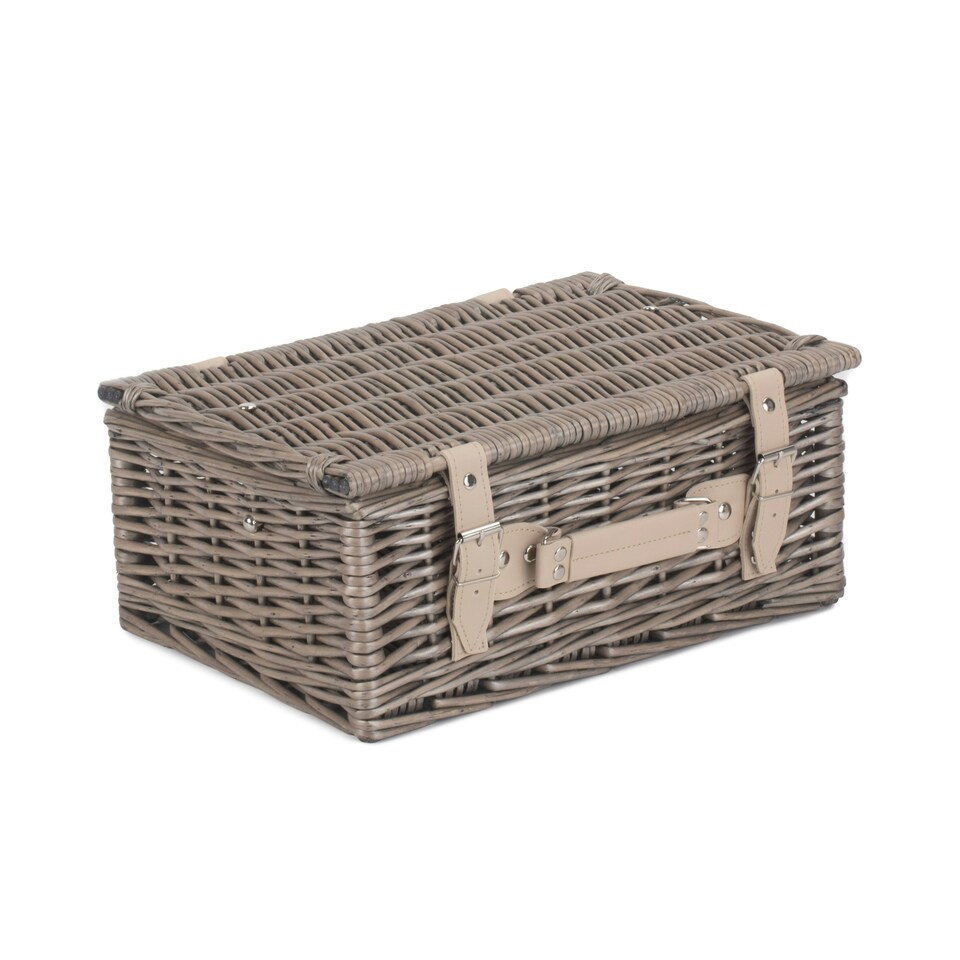 image 1 of Wicker 36cm Antique Wash Picnic Basket Brown | Brown | One Size