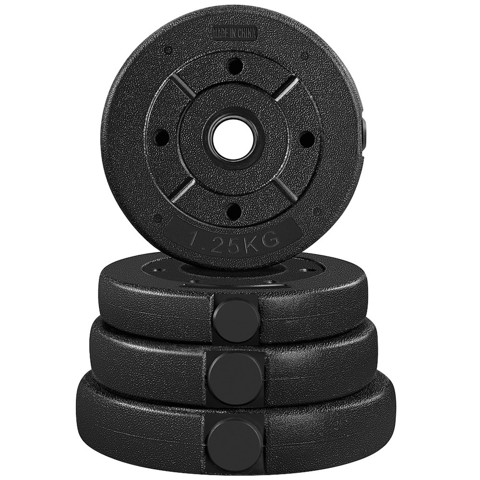 image 1 of Yaheetech 15kg Adjustable Dumbbell Set Black
