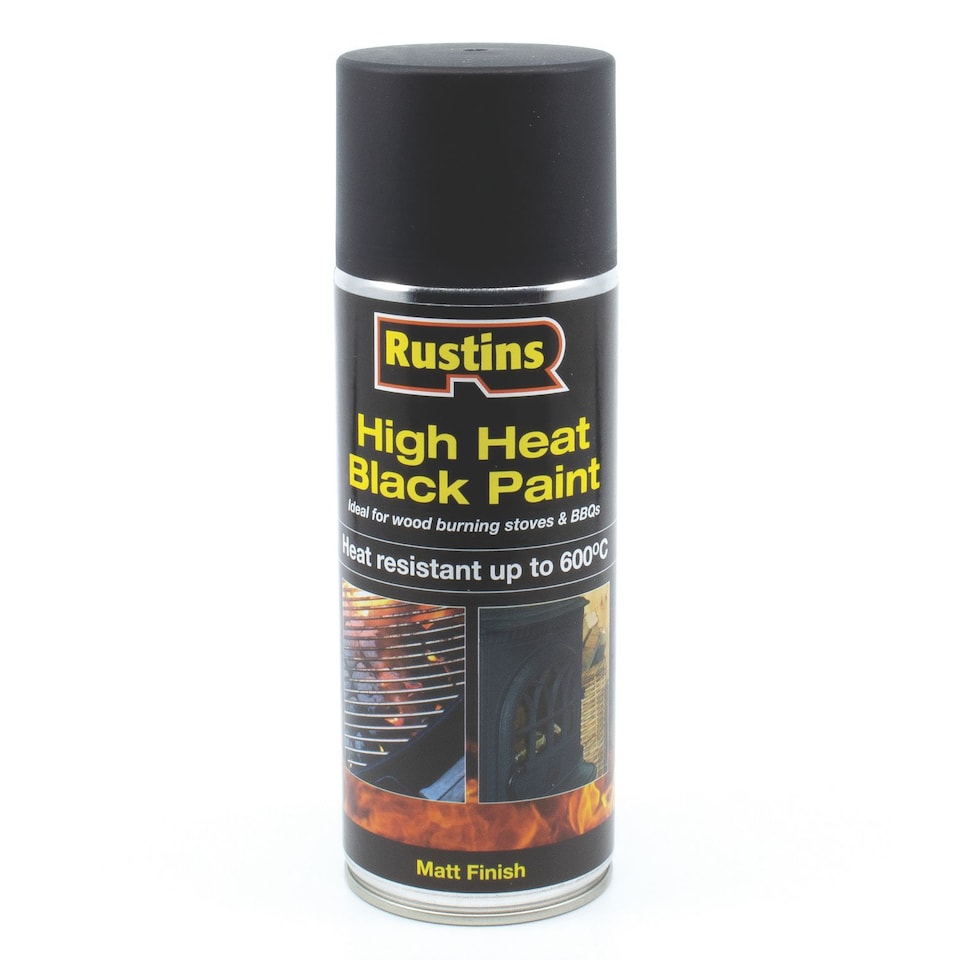 image 1 of Rustins High Heat Black Paint 400ml Aerosol