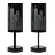 image 1 of ValueLights Pair Of Modern Gloss Black Touch Table Lamps With New York Skyline Shades | Black