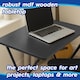image 4 of Harbour Housewares Wooden Folding Desk & Chair Set - All Black | Black | All Black