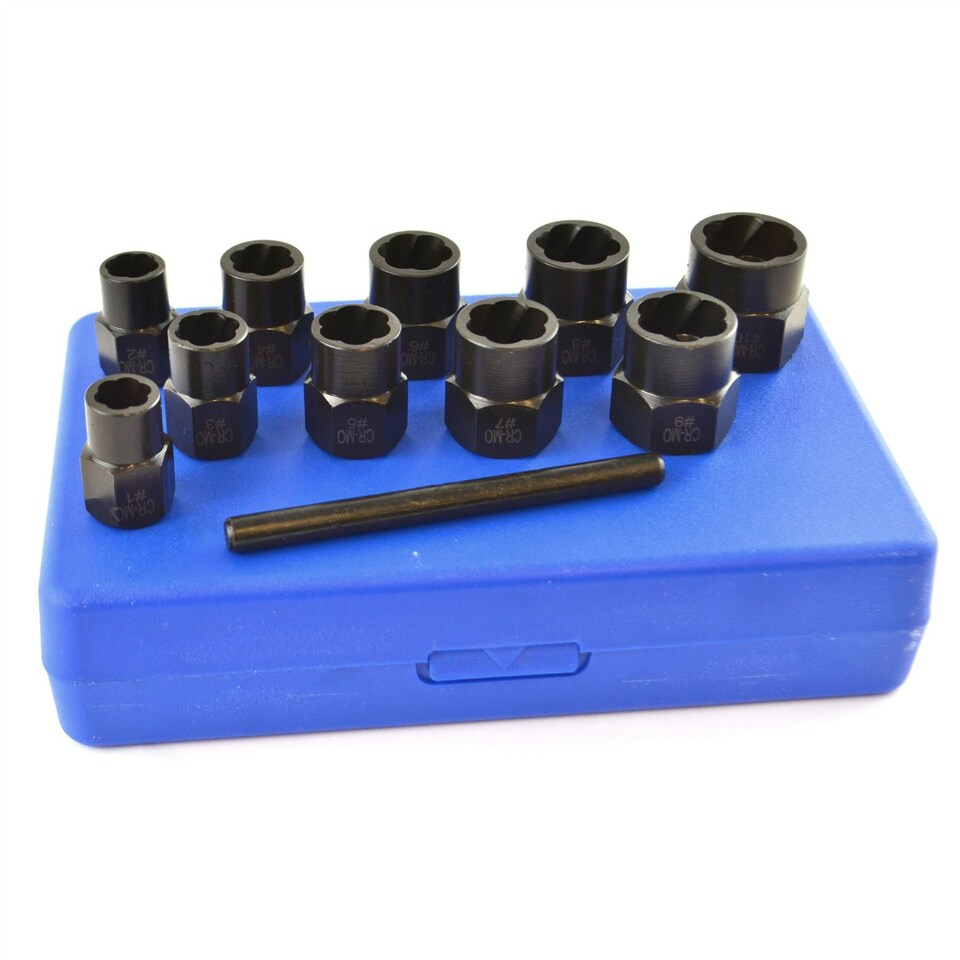 image 1 of 11pc 3/8" Twist Socket Nut Style Bolt Twist Socket Wheel Lock Nut Remover TE919