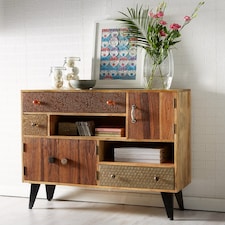 Sorio Sideboard Large 1 - Wood - L40 x W120 x H80 cm | Brown