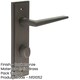 image 2 of Elegant Dark Bronze Bathroom Door Handle with Backplate and Turn Release Solid Brass Interior Handle
