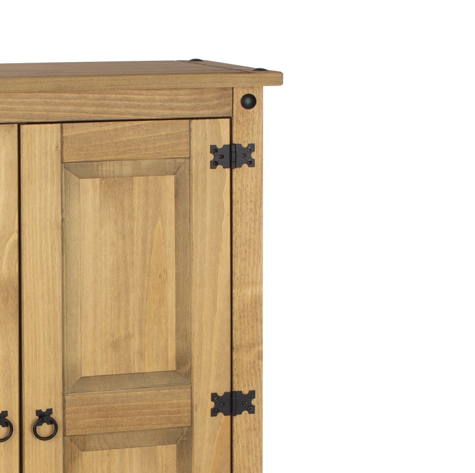 image 1 of Corona 2 Door Cupboard Unit in Antique Waxed Pine - Adjustable and Removable Shelves | Brown | Brown | One Size | 1
