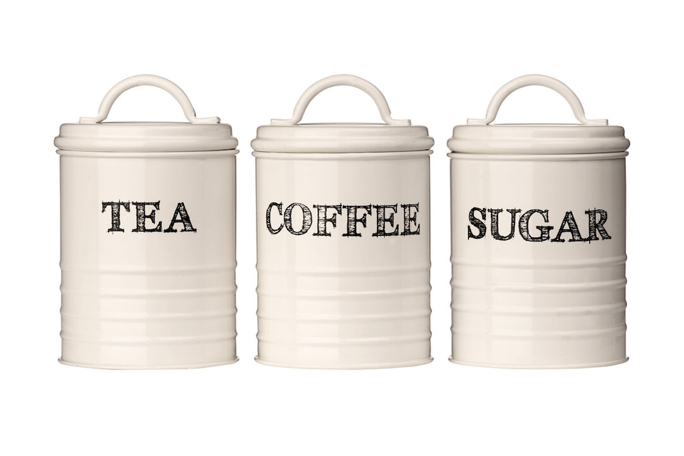 image 1 of Sketch Tea Coffee And Sugar Canister Set