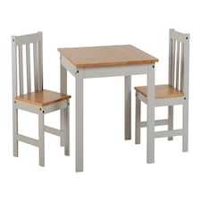 Ludlow 1+2 Dining Set - Grey/Oak Lacquer Brown
