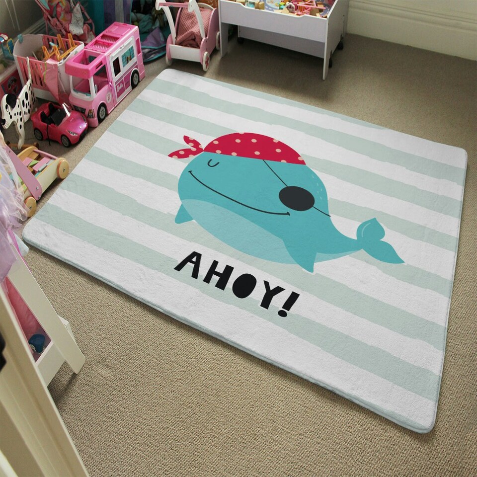 image 1 of Ahoy! Whale (Rug) Blue | XL: 160x230cm