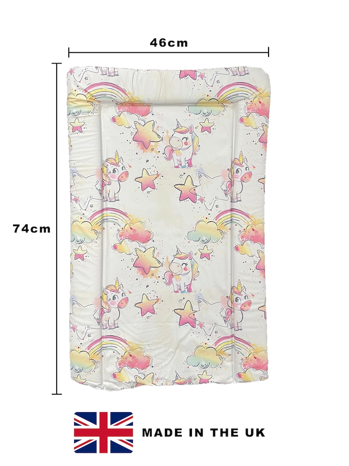 image 1 of Babybase Padded Changing Mat 74 x 46cm Unicorn Graffiti