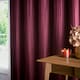 image 3 of Paoletti Corinthian Velvet Room Darkening Merlot Eyelet Curtains (W)117cm x (D)137cm cm Multi