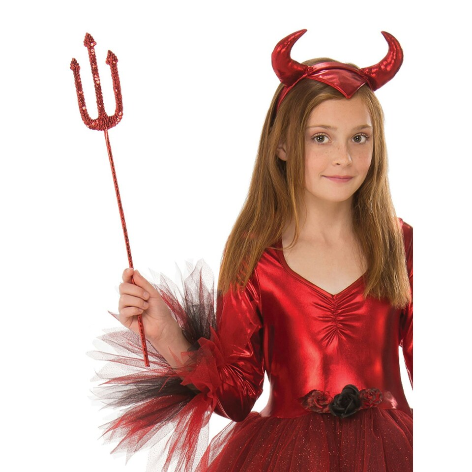image 1 of Bristol Novelty Girls Devil Halloween Costume - Red - 5-6 Years 5