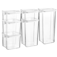 Argon Tableware 6 Piece Food Storage Containers Set - 4 Sizes - White