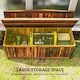 image 8 of Outsunny Wood Storage Bench for Patio, Outdoor Garden Seating, Brown Grey
