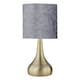 image 2 of Set of 2 Romana - Antique Brass Touch Table Lamps Crushed Velvet Shade