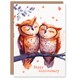 image 1 of Two Cute Horned Birds Love Bright Sweet Owl Partner Anniversary Card