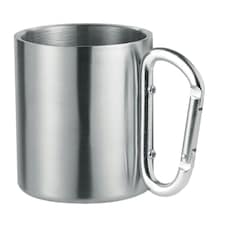 MidOcean Trumbo Metal Carabiner Clip Mug - Matt Silver - One Size