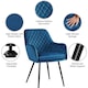 image 4 of Yaheetech Set of 2 Upholstered Dining Chairs with Velvet Fabric Blue