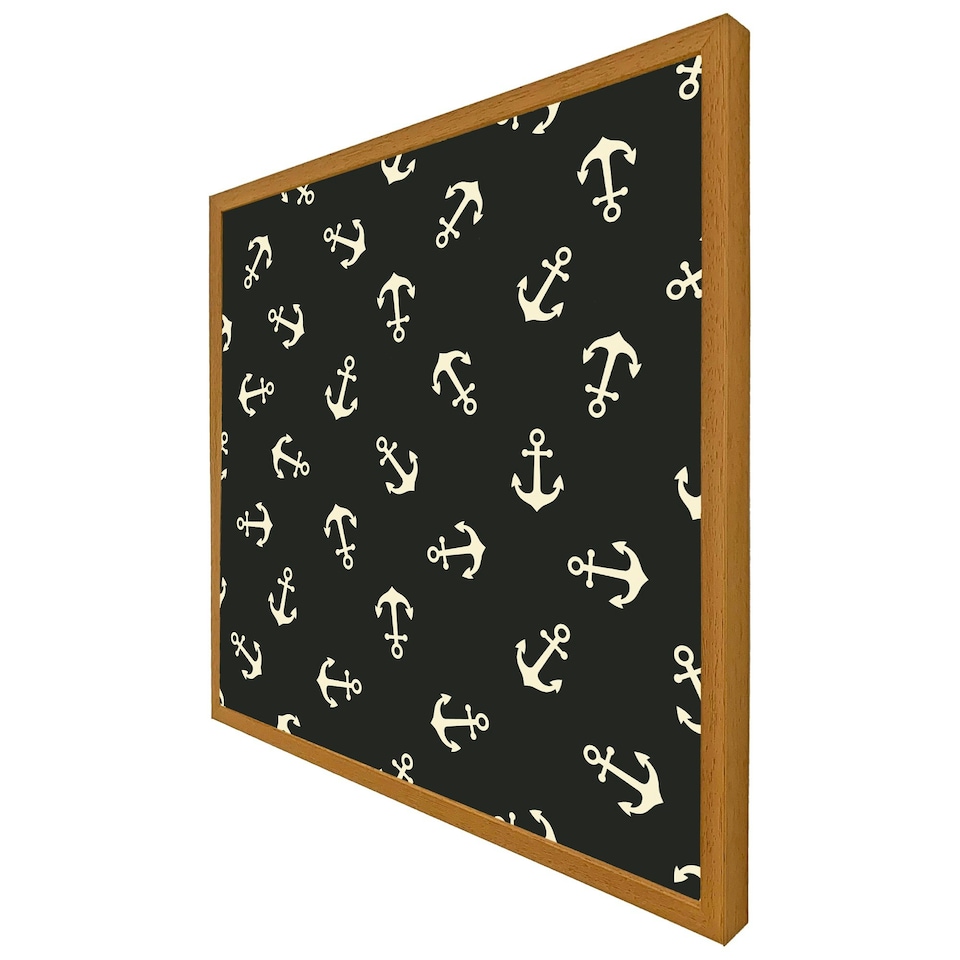 image 1 of Anchors on black background (Picutre Frame) Brown | XL