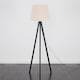 image 4 of ValueLights Barbro Black Tripod Floor Lamp Cream Taper Shade & Bulb