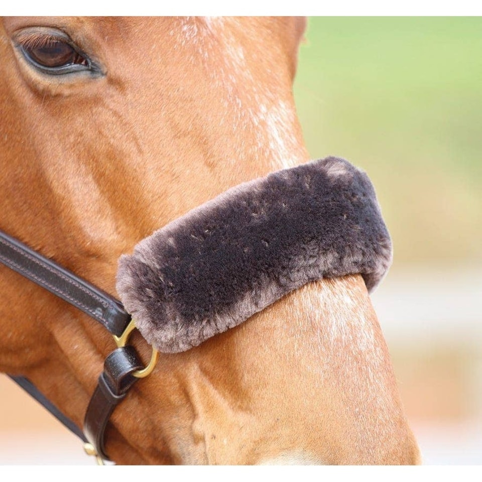 image 1 of Performance Horses SupaFleece Noseband Sleeve - Brown - 35cm