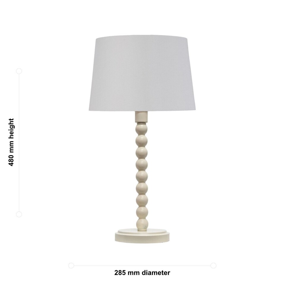 image 1 of Set of 2 Bobbin - Ivory Lamps with White & Chrome Shades
