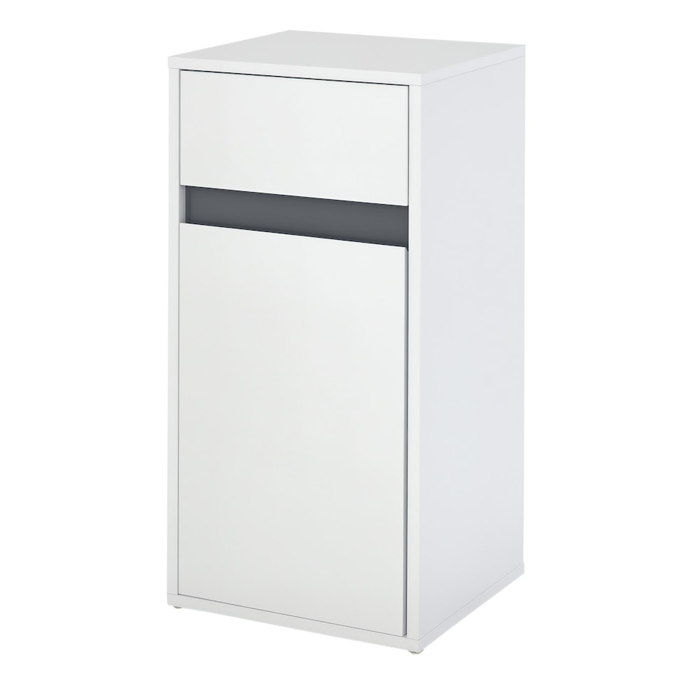image 1 of HOMCOM Modern Minimalistic Bathroom Storage Cabinet Drawer Cupboard Shelf White