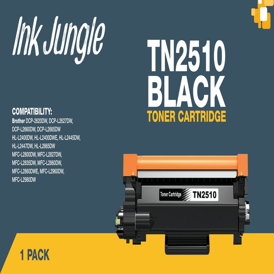image 1 of Compatible Brother TN2510 Black Toner Cartridge Black | Compatible Brother TN2510XL Black Toner Cartridge