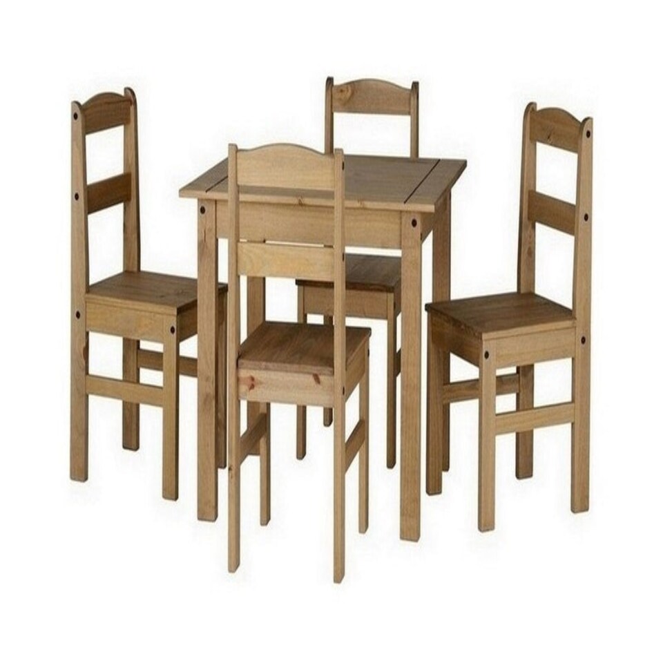 image 1 of Panama Dining Set - Natural Wax Brown
