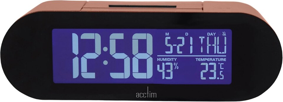 image 1 of Acctim Kian Digital Alarm Clock Crescendo Alarm Date, Temperature & Humidity Display Pop Up Alarm | Pink | Soft Coral