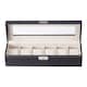 image 1 of Living and Home 6-Slot Faux Leather Watch Display Case | Black