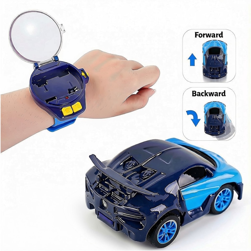 image 1 of Watch‑Controlled Remote Car – Blue Mini RC Car Toy with Wrist Controller for Kids Ages 3+