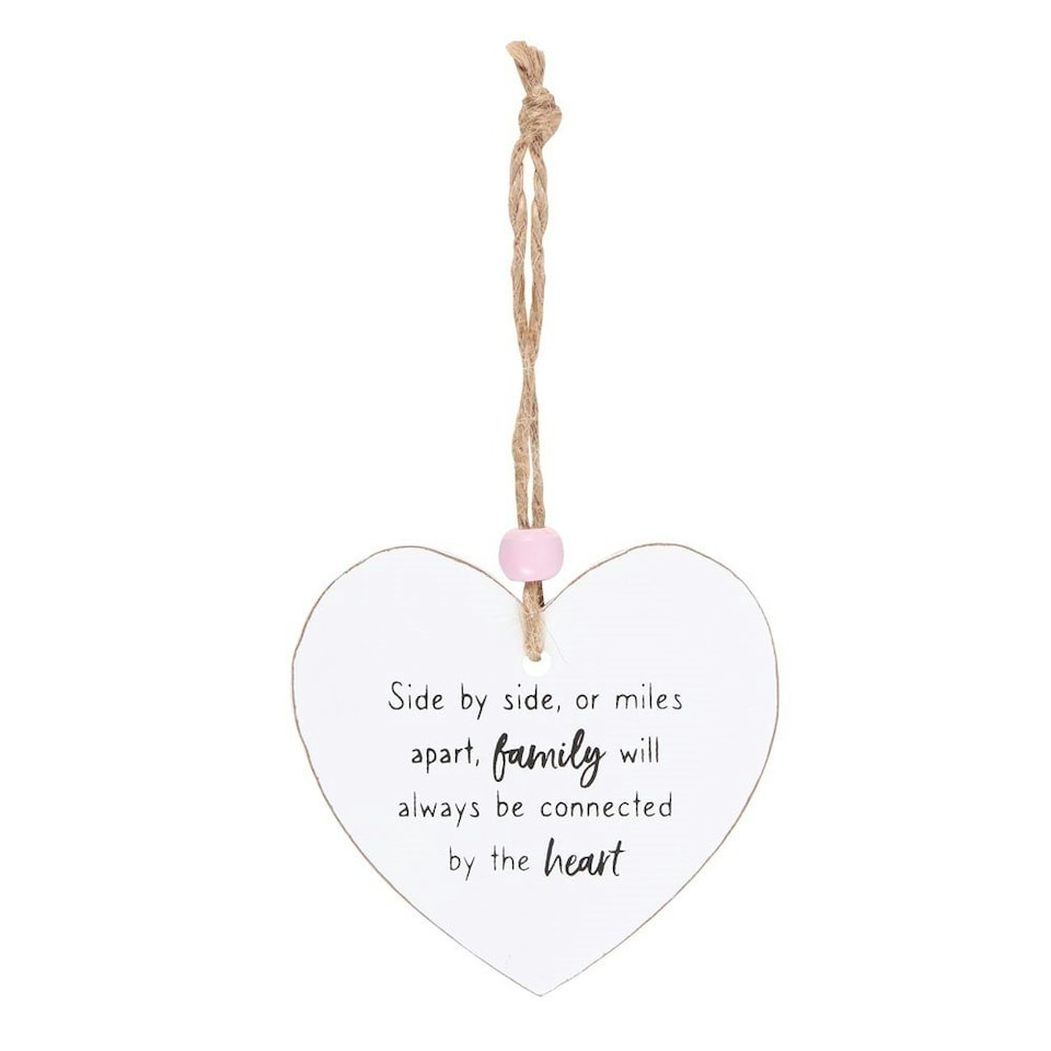image 1 of Something Different Family Is... Heart Hanging Sentiment Sign - White - One Size