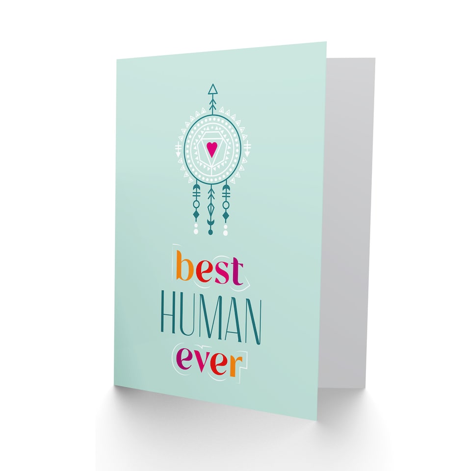 image 1 of Best Human Ever Friendship Love Valentines Greetings Card
