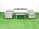 image 1 of Fimous Rattan Garden Furniture Dining Set 5 Seater Lounge Sofa Chair Dining Table Set with Big Footstool Light Grey Mixed
