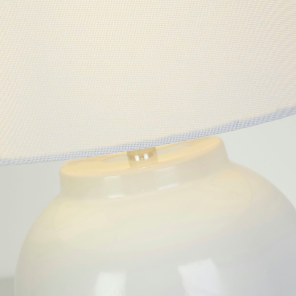 image 1 of RECHARGEABLE WHITE CERAMIC TABLE LAMP White