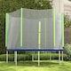 image 8 of SPORTNOW 8ft Trampoline Net Replacement with 6 Plastic Pole Covers, Weather-Resistant Trampoline Netting Replacement with Zipped Entrance, Poles Not Included