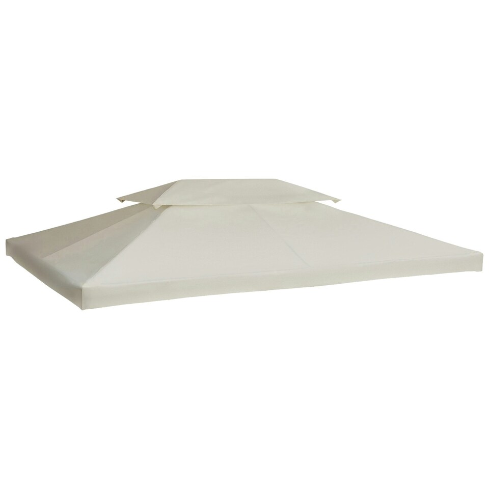 image 1 of Outsunny 3x4m Gazebo Replacement Roof Canopy 2 Tier Top UV Cover Patio Cream
