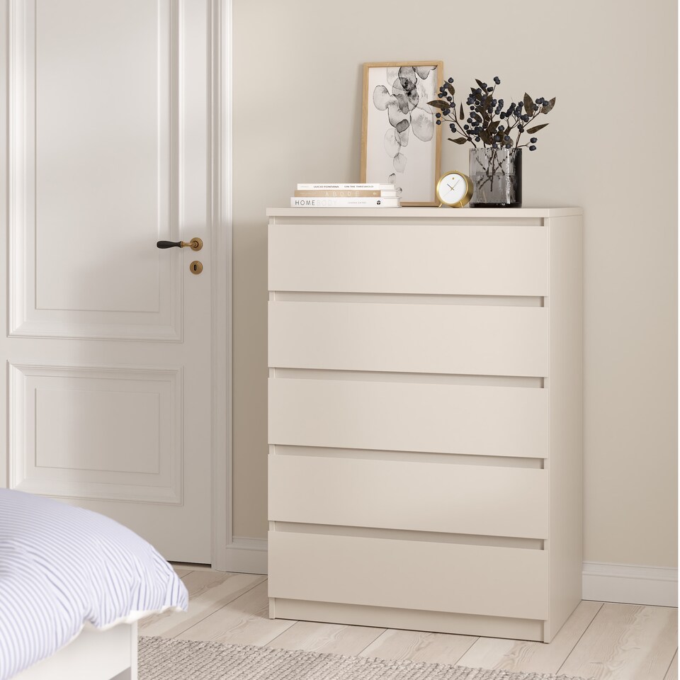image 1 of Naia Chest of 5 Drawers in Cashmere