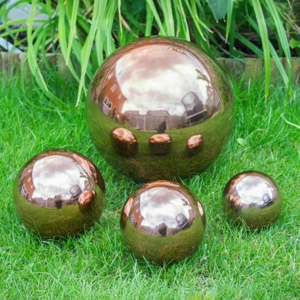 image 1 of Primrose Stainless Steel Polished Copper Effect Gazing Globe in Copper 10cm
